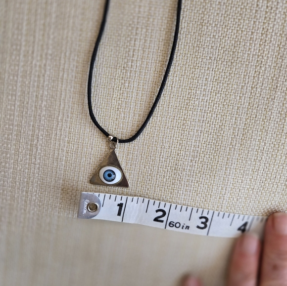 Evil Eye Necklace Pendant on Black Cord Layering Protection Lucky Unisex - Picture 8 of 8
